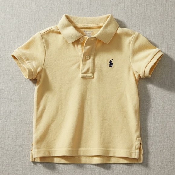 Ralph Lauren Yellow Half Button Down Baby Polo Shirt 18M - Picture 1 of 5